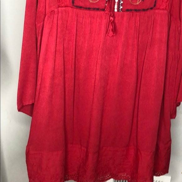 Burgundy wine Boho style dress - Picture 7 of 13